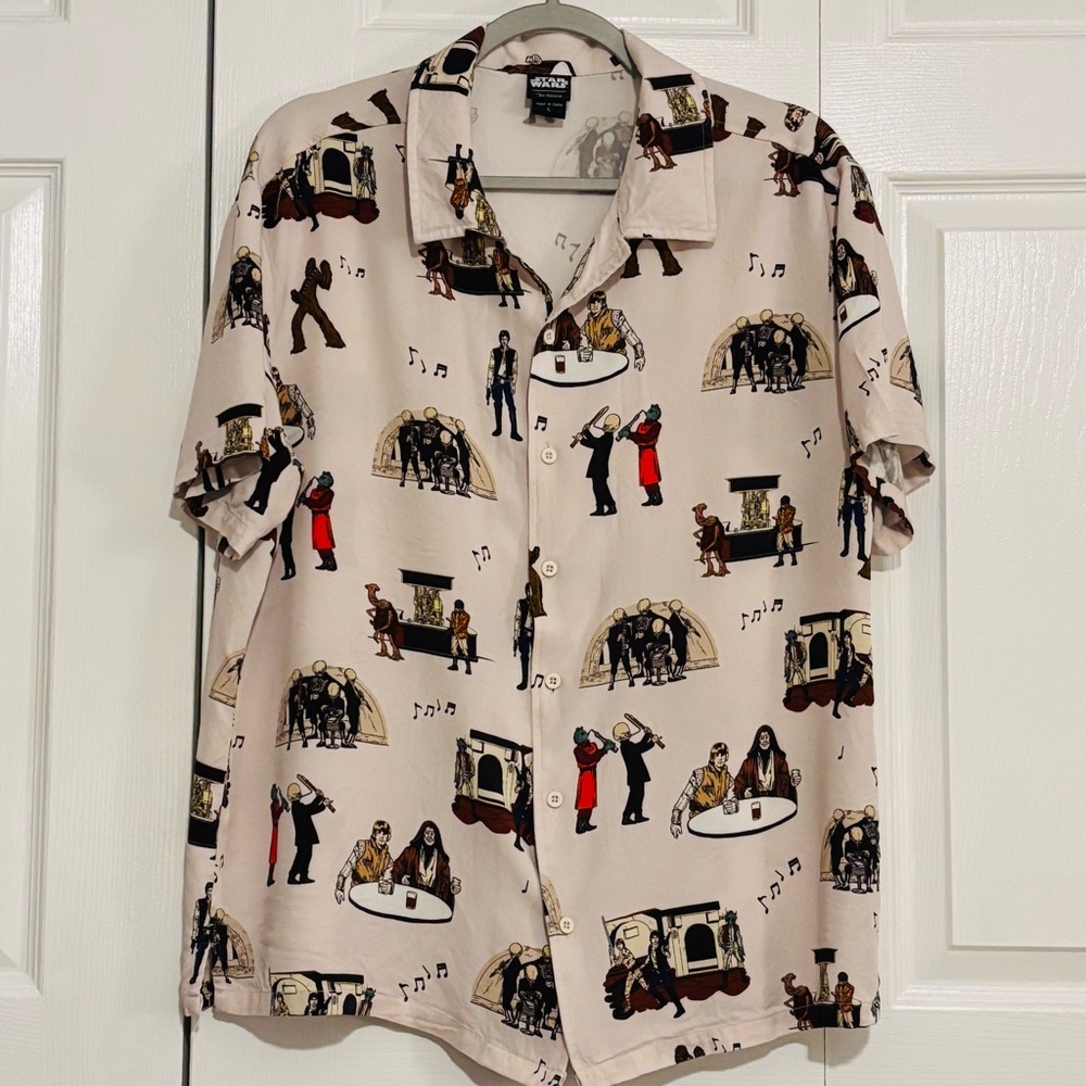 Star Wars Mos Eisley Cantina Allover Print Woven Button Up - BoxLunch Exclusive